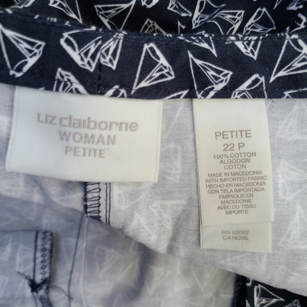 Liz Claiborne blue print capri pants - Picture 11 of 11